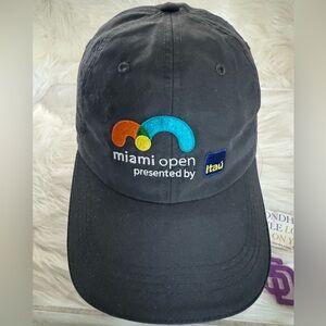 Itau Men OS Gray Baseball Cap Strap Back Adjustable Miami Open Tennis 2020